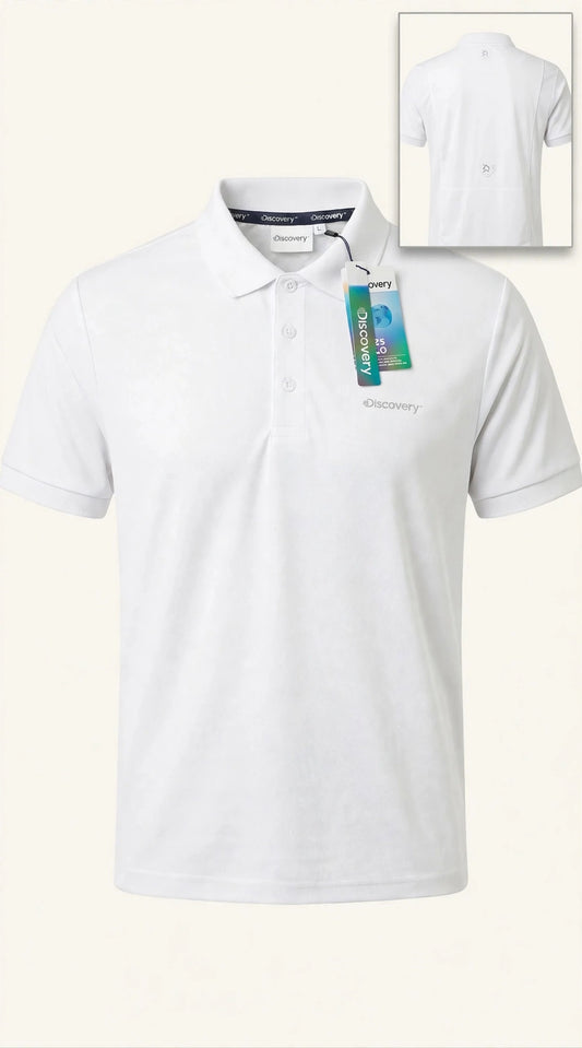 Camisa Tipo Polo Marca Discovery   - Blanco NK39