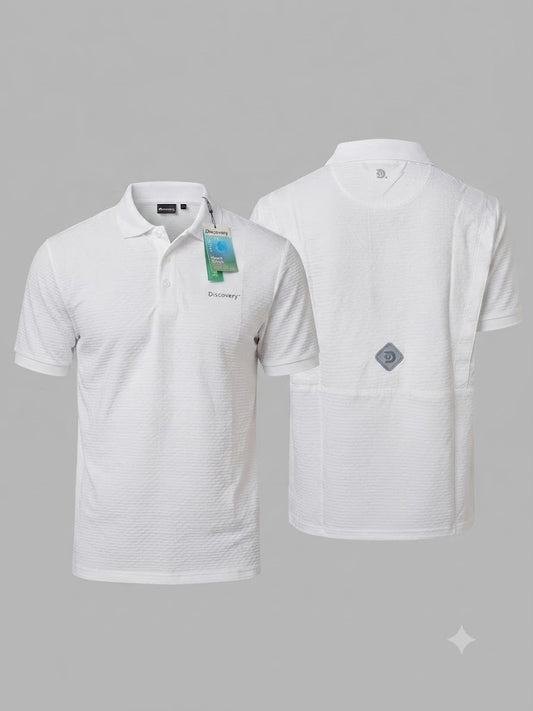 Camisa Tipo Polo Marca Discovery   - Blanco NK10