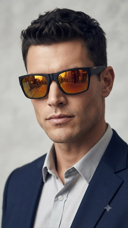 Lentes para el Sol. para caballero  -Estilo Linea/ Lente Naranja C187