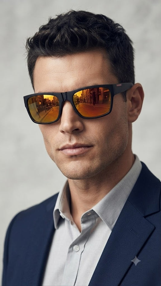 Lentes para el Sol. para caballero  -Estilo Linea/ Lente Naranja C187