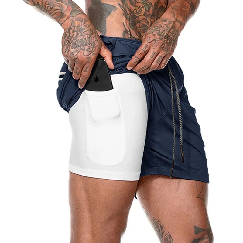 Short Deportivo Azul con Beiker Blanco K35