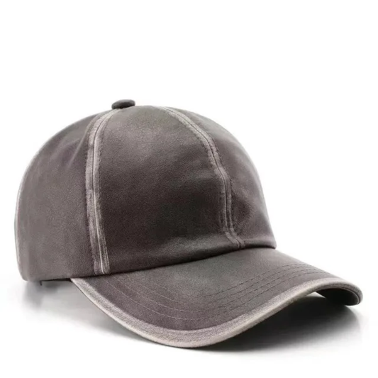 Gorra de cuero sintetico gris/K389