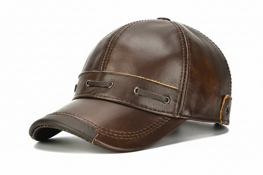 Gorra de cuero original café claro  K381