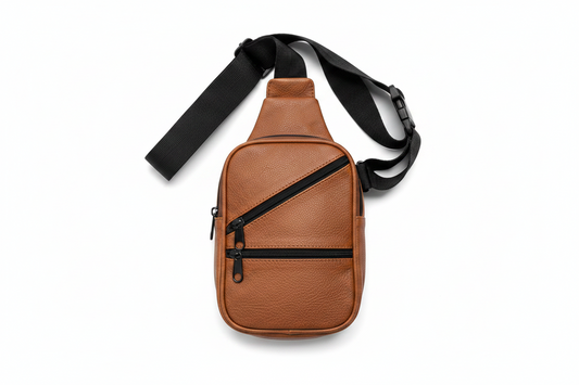 Mini bolso de cuero original cafe /K415