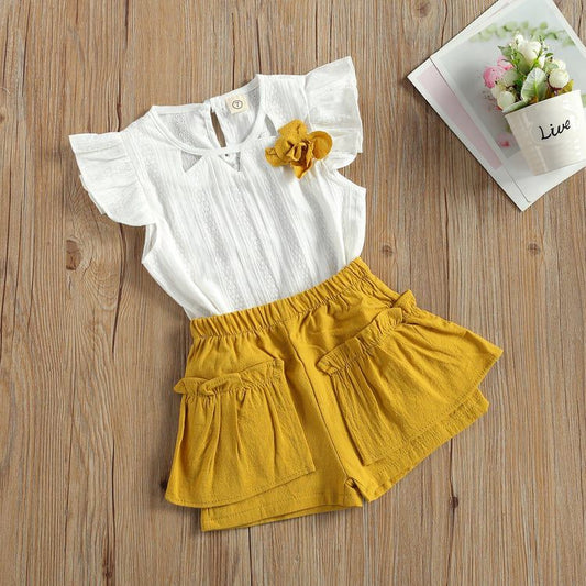 Conjunto para niña / RA51 / Blanco mostaza