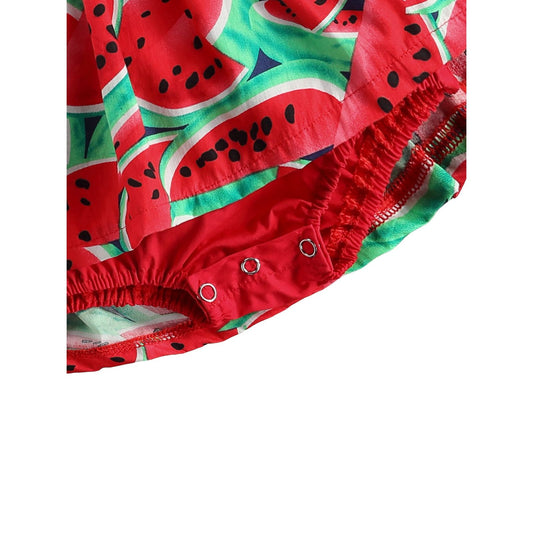 Mameluco para niña, estampado sandilla / RA89 / Rojo