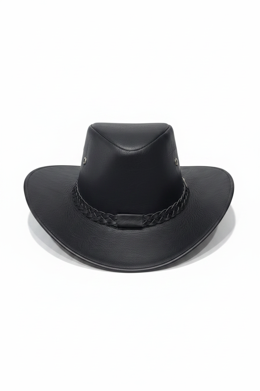 Sombrero de cuero original negro / K413