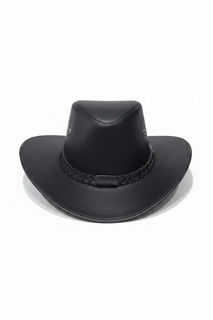 Sombrero de cuero original negro / K413