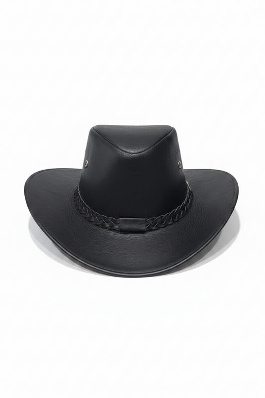 Sombrero de cuero original negro / K413