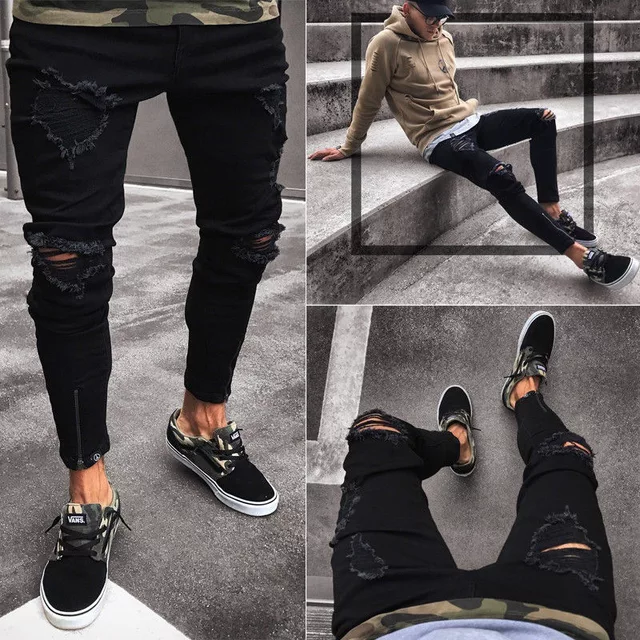 Ripped Black Jean Pants