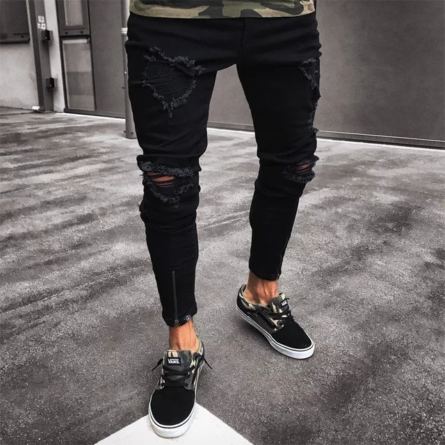 Ripped Black Jean Pants