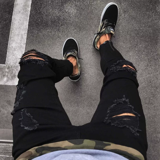 Ripped Black Jean Pants