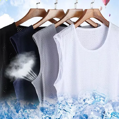 Camiseta Malla Poliester Spandex Sin Mangas - Gris K40