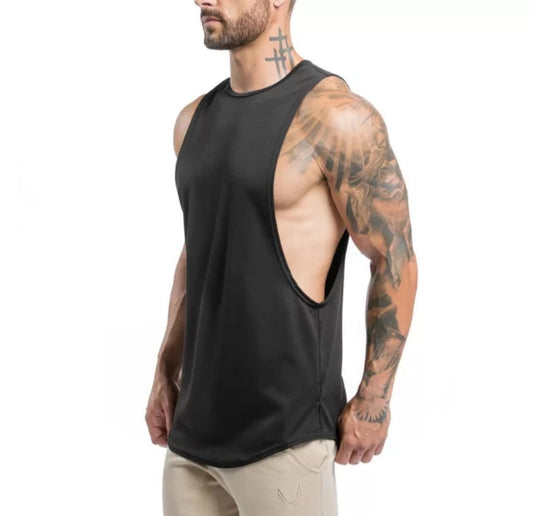 Black Polyester Sports T-shirt