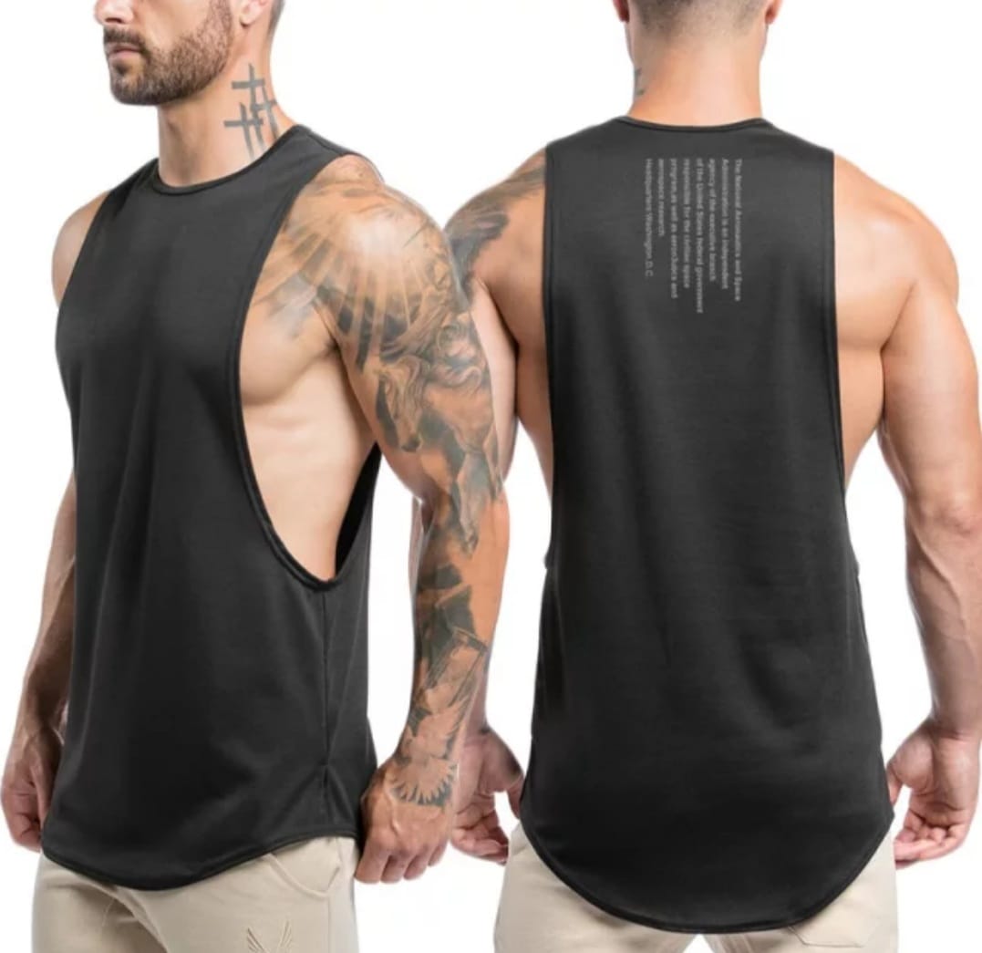 Black Polyester Sports T-shirt