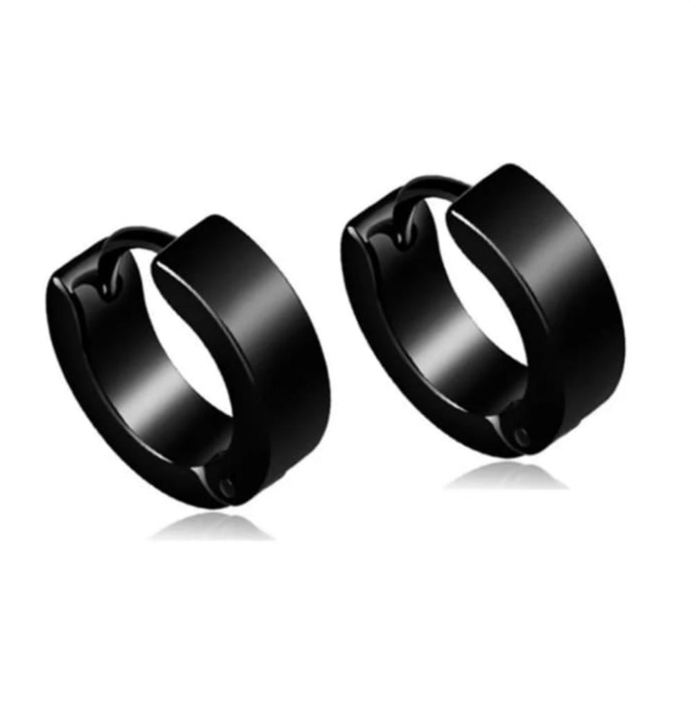 Arete - Perforación - Argolla Negro Mini K349