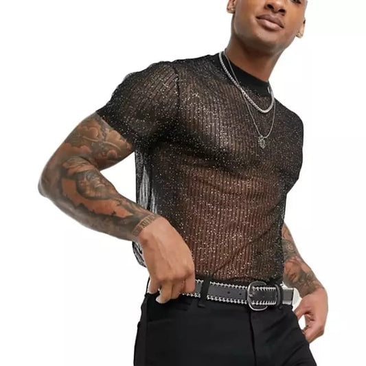 Black Shiny Transparent Shirt