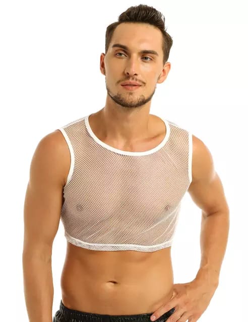 Transparent Crop Top - White
