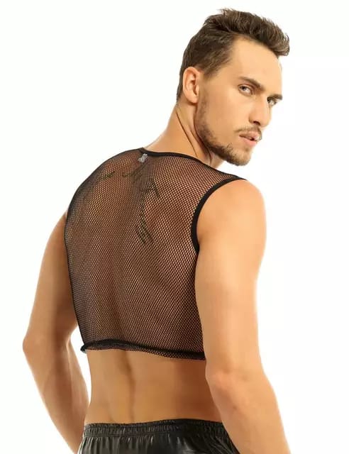 Transparent Crop Top - Black