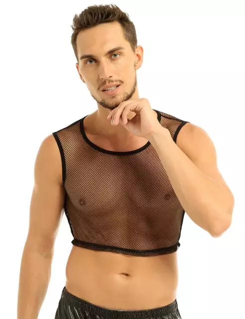 Transparent Crop Top - Black