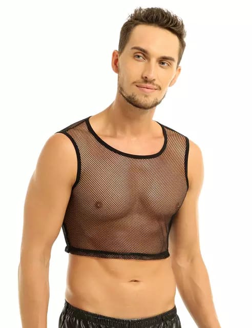 Transparent Crop Top - Black