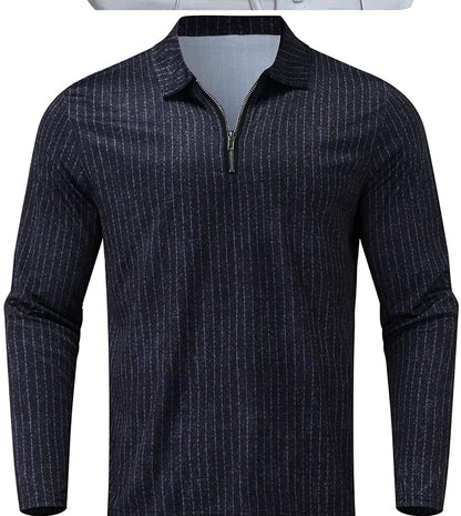 Camisa Manga Larga Tipo Polo Casual Negro