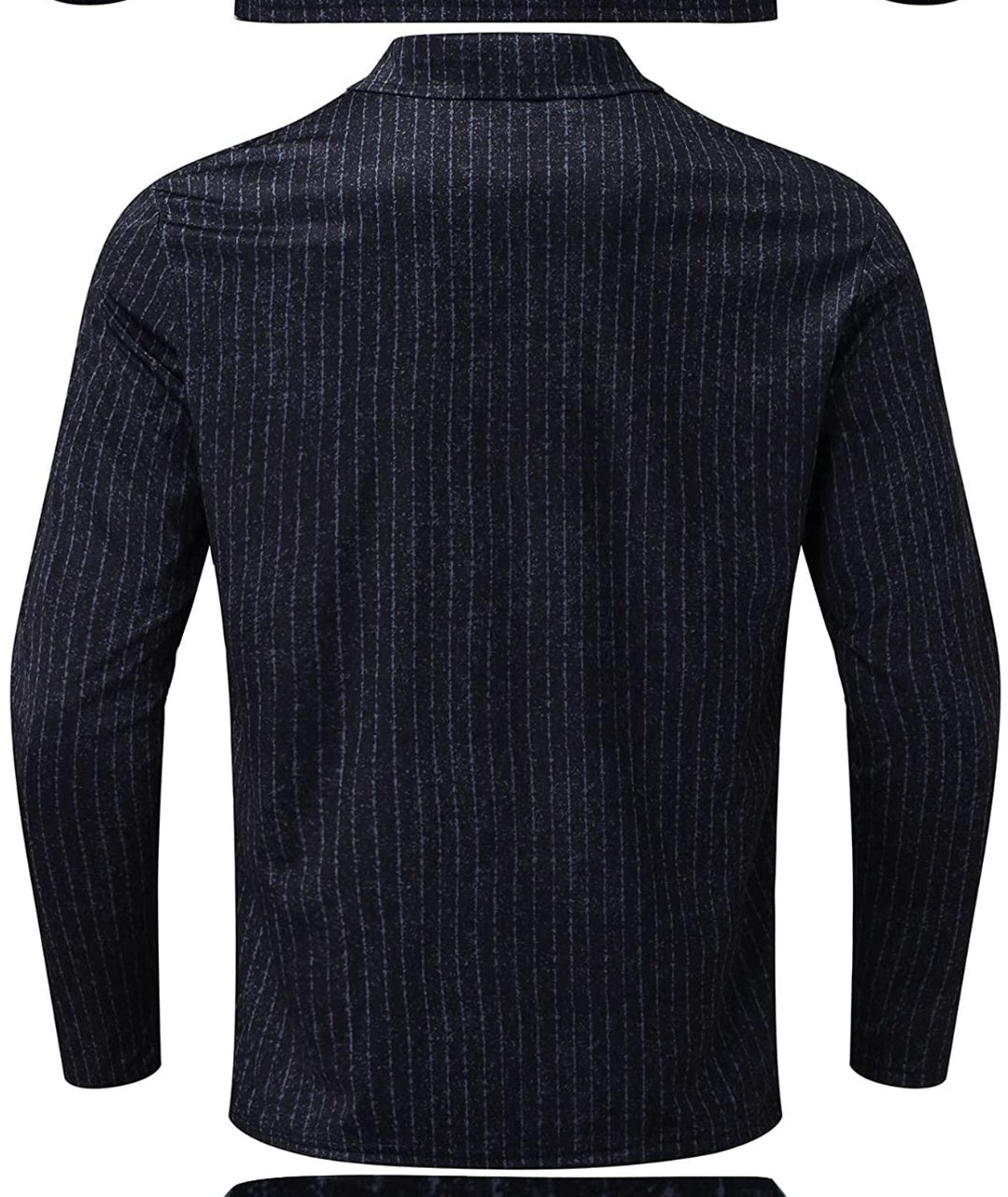 Camisa Manga Larga Tipo Polo Casual Negro