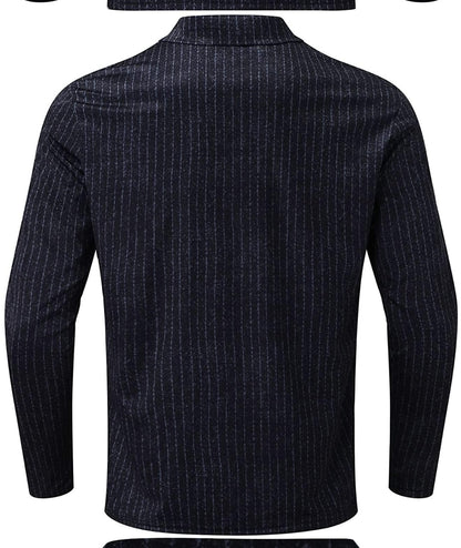 Camisa Manga Larga Tipo Polo Casual Negro