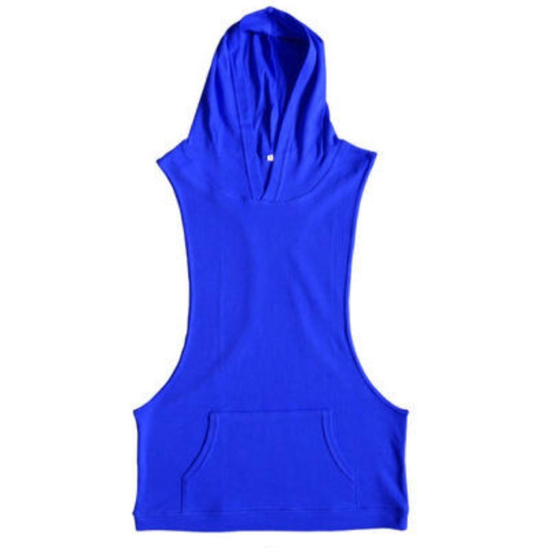 Camiseta Deportiva con Gorro de Algodón Azul 1 K52