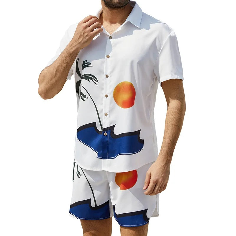 Set Short y Camisa Estampada de Playa K193
