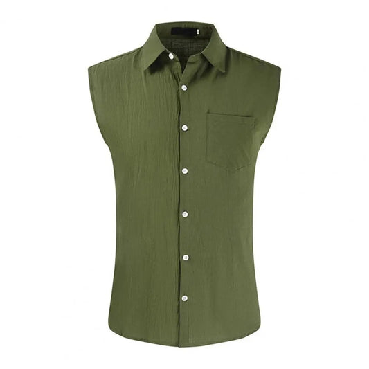 Camisa de Cuello Verano - Lino - Verde K34