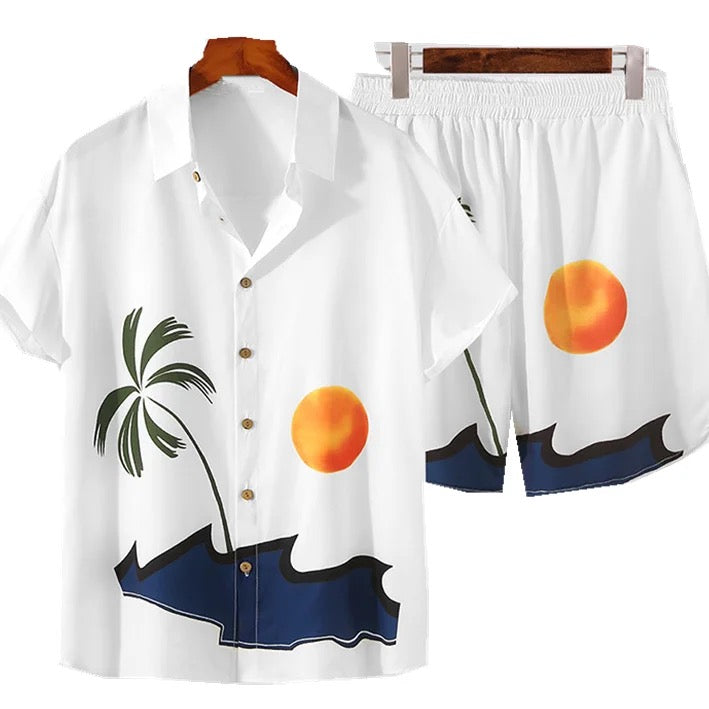Set Short y Camisa Estampada de Playa K193